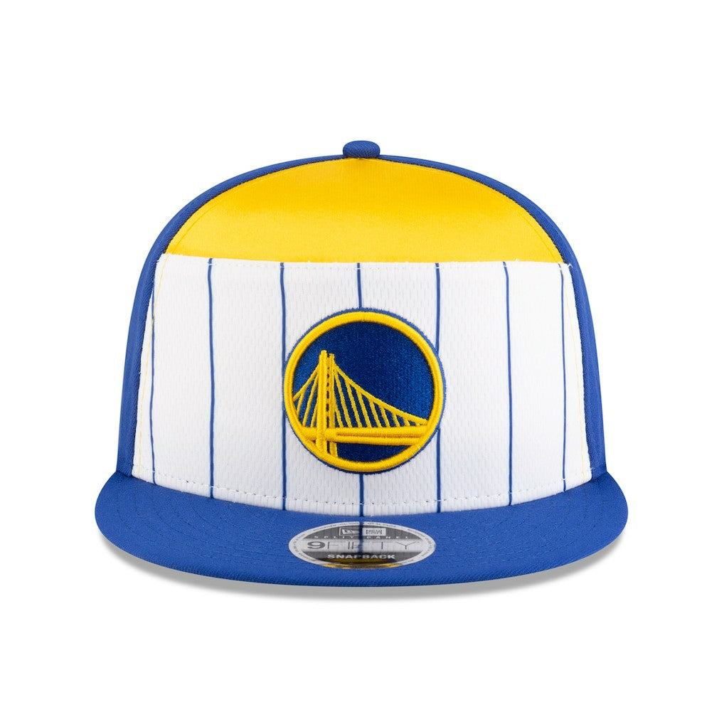 Golden State Warriors 2025 NBA Tip Off Split Panel 9FIFTY Snapback Hat White/Royal