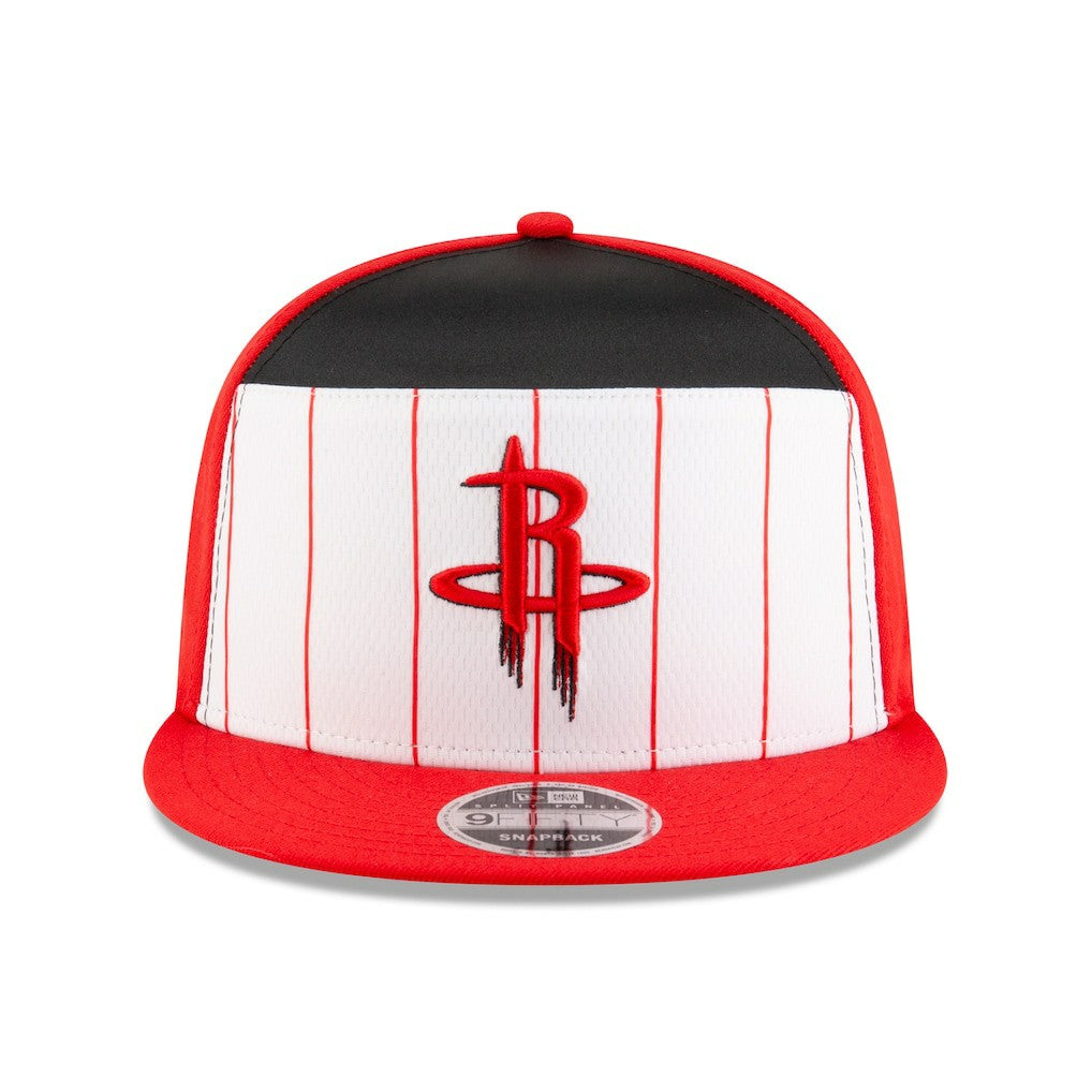 Houston Rockets 2025 NBA Tip Off Split Panel 9FIFTY Snapback Hat White/Red