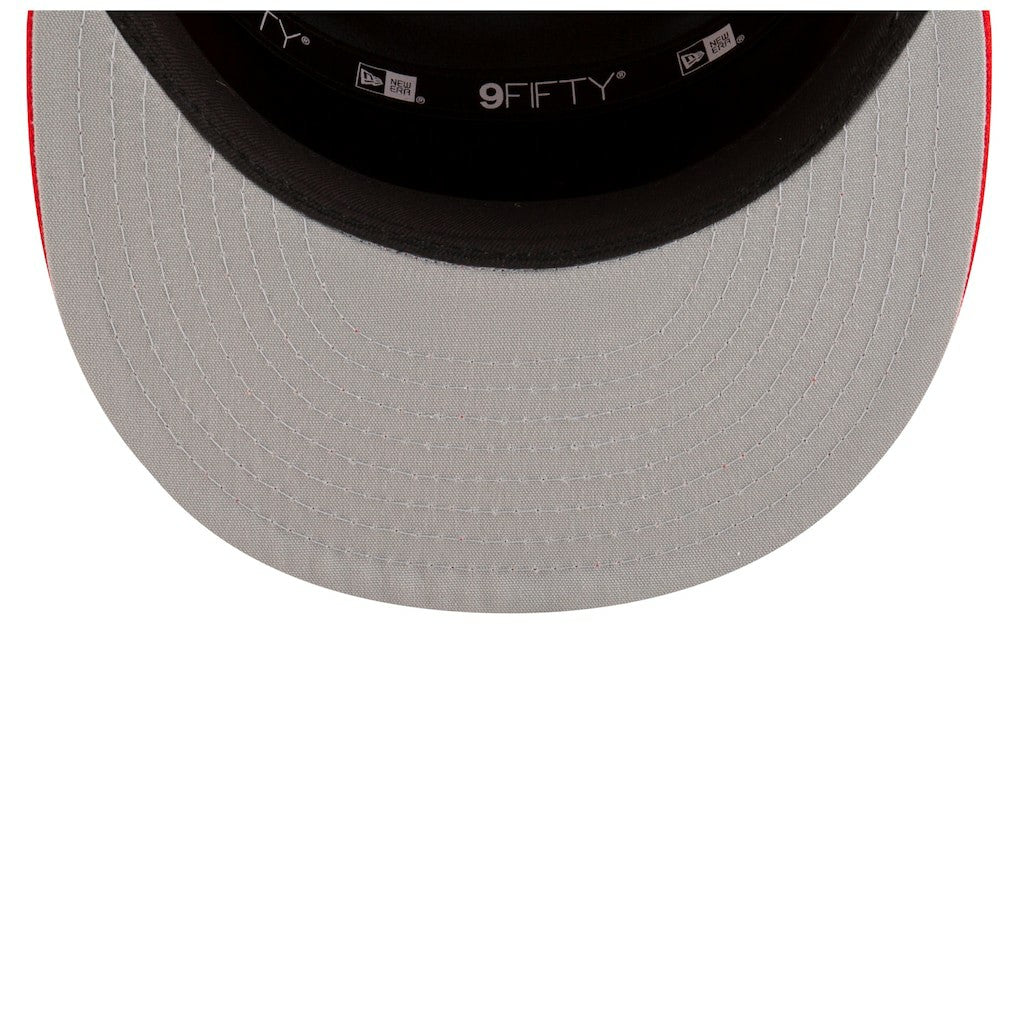 Houston Rockets 2025 NBA Tip Off Split Panel 9FIFTY Snapback Hat White/Red