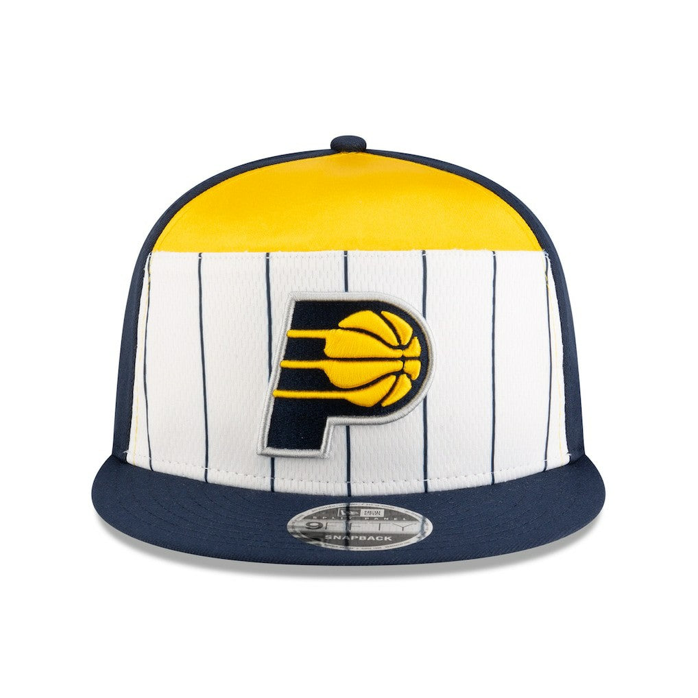 Indiana Pacers 2025 NBA Tip Off Split Panel 9FIFTY Snapback Hat White/Navy