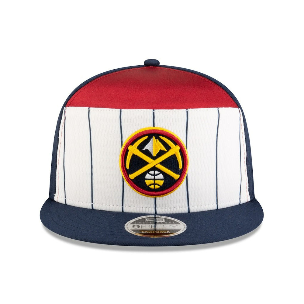 Denver Nuggets 2025 NBA Tip Off Split Panel 9FIFTY Snapback Hat White/Navy
