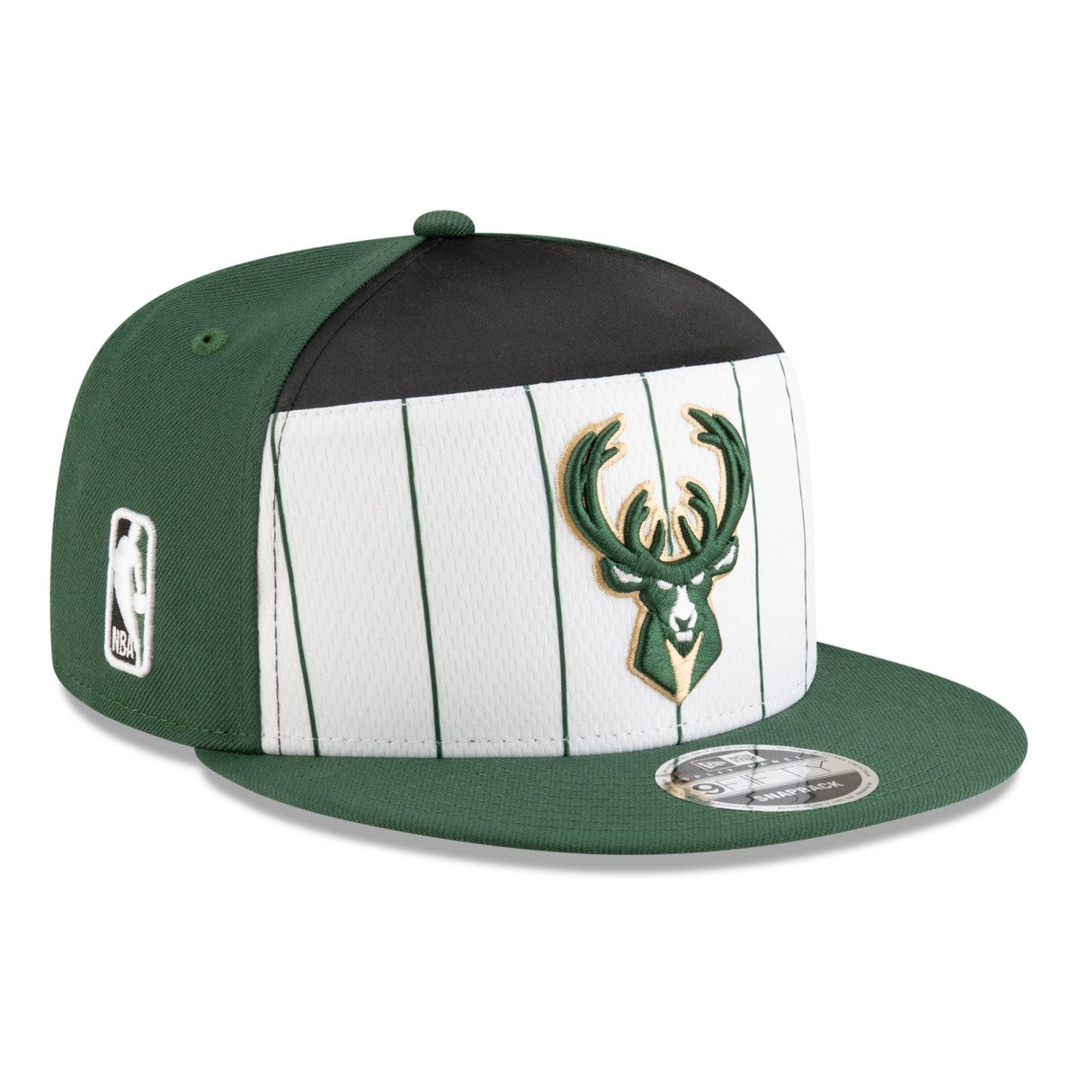 Milwaukee Bucks 2025 NBA Tip Off Split Panel 9FIFTY Snapback Hat White/Hunter Green