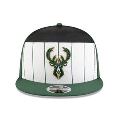 Milwaukee Bucks 2025 NBA Tip Off Split Panel 9FIFTY Snapback Hat White/Hunter Green