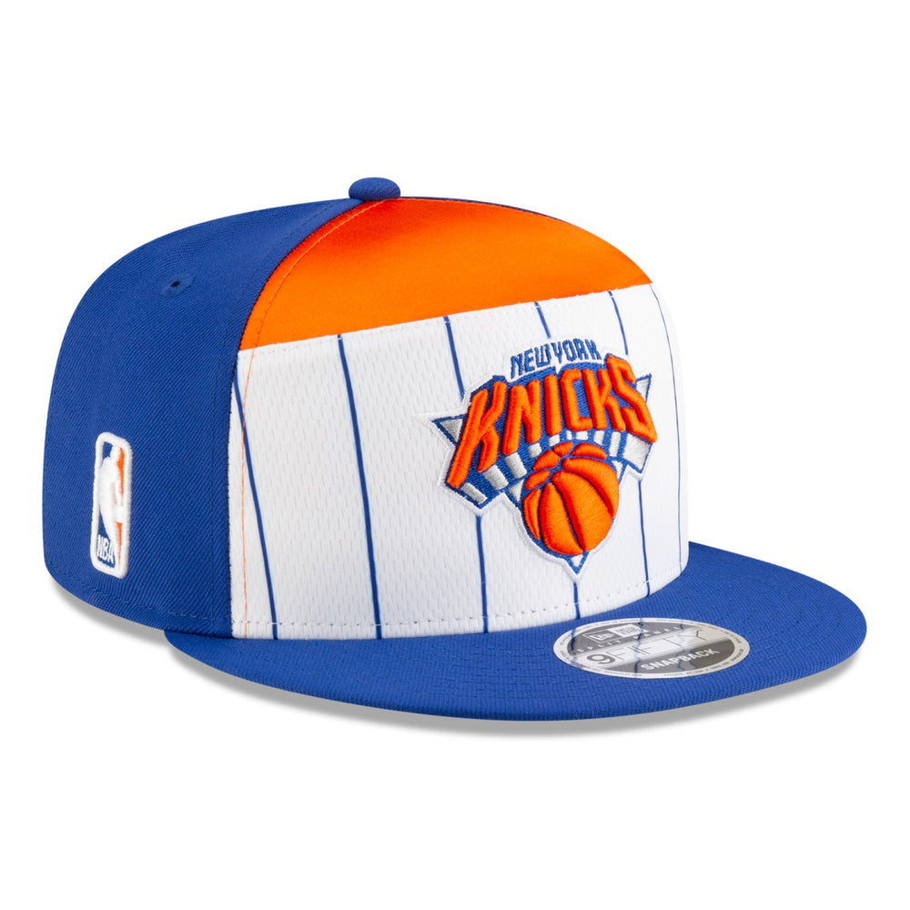 New York Knicks 2025 NBA Tip Off Split Panel 9FIFTY Snapback Hat White/Blue