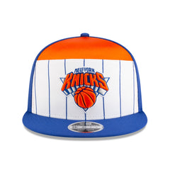 New York Knicks 2025 NBA Tip Off Split Panel 9FIFTY Snapback Hat White/Blue
