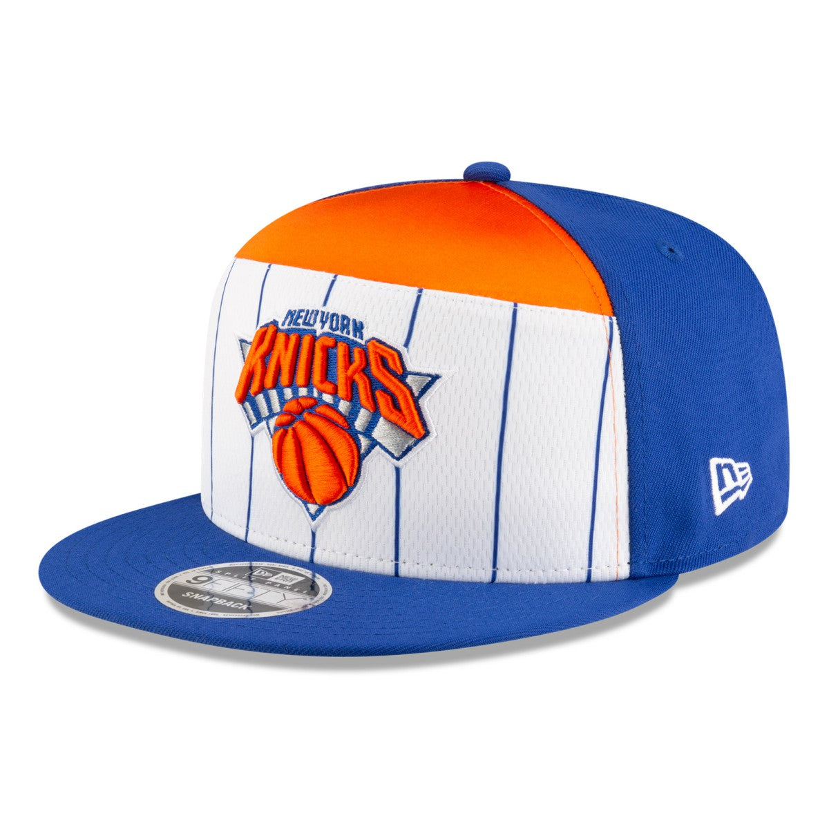 New York Knicks 2025 NBA Tip Off Split Panel 9FIFTY Snapback Hat White/Blue