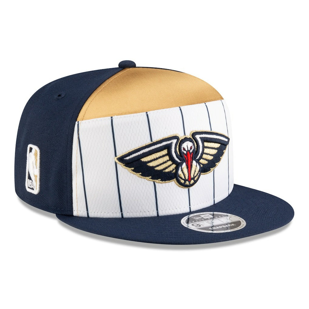 New Orleans Pelicans 2025 NBA Tip Off Split Panel 9FIFTY Snapback Hat White/Navy