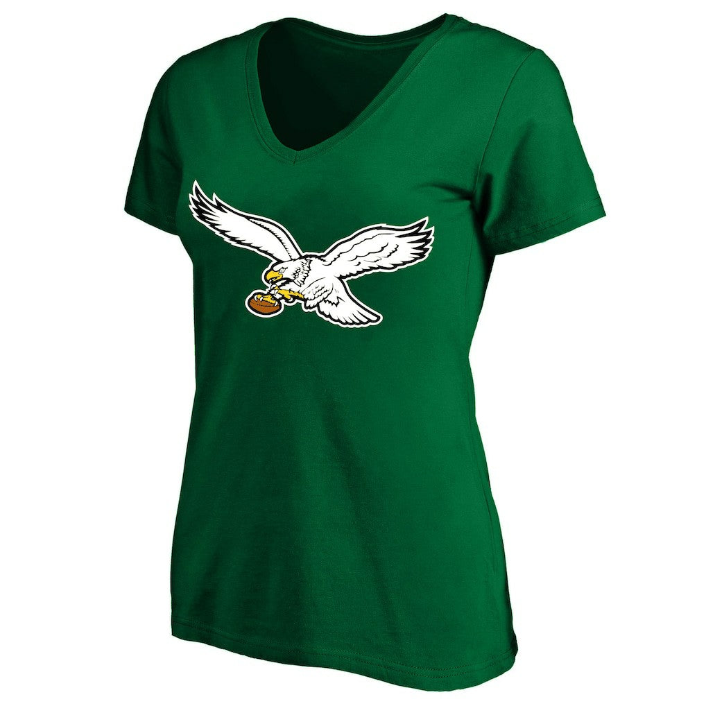 Philadelphia Eagles Women's Plus Size Vintage Logo V-Neck T-Shirt Kelly Green