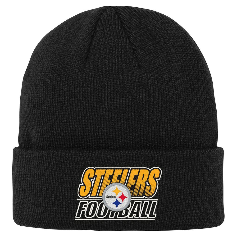 Pittsburgh Steelers Outerstuff Youth Team Gradient Cuffed Knit Hat Black