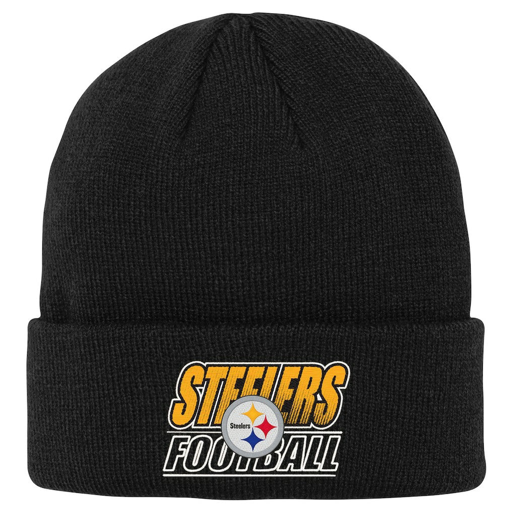 Pittsburgh Steelers Outerstuff Youth Team Gradient Cuffed Knit Hat Black