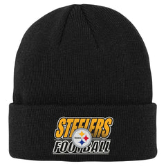 Pittsburgh Steelers Outerstuff Youth Team Gradient Cuffed Knit Hat Black