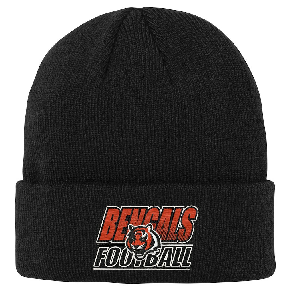 Cincinnati Bengals Outerstuff Youth Team Gradient Cuffed Knit Hat Black