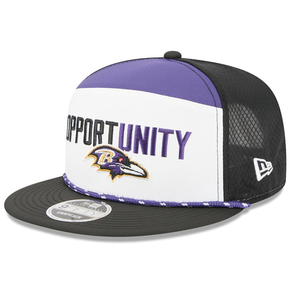 Baltimore Ravens New Era 2025 Inspire Change Split Panel 9FIFTY Snapback Hat White/Black