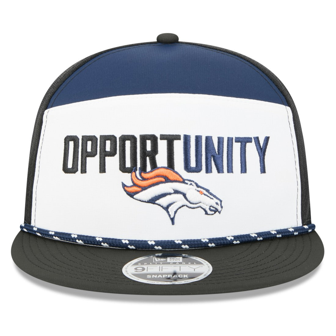 Denver Broncos New Era 2025 Inspire Change Split Panel 9FIFTY Snapback Hat White/Black