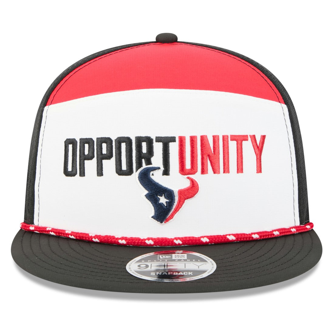 Houston Texans New Era 2025 Inspire Change Split Panel 9FIFTY Snapback Hat White/Black