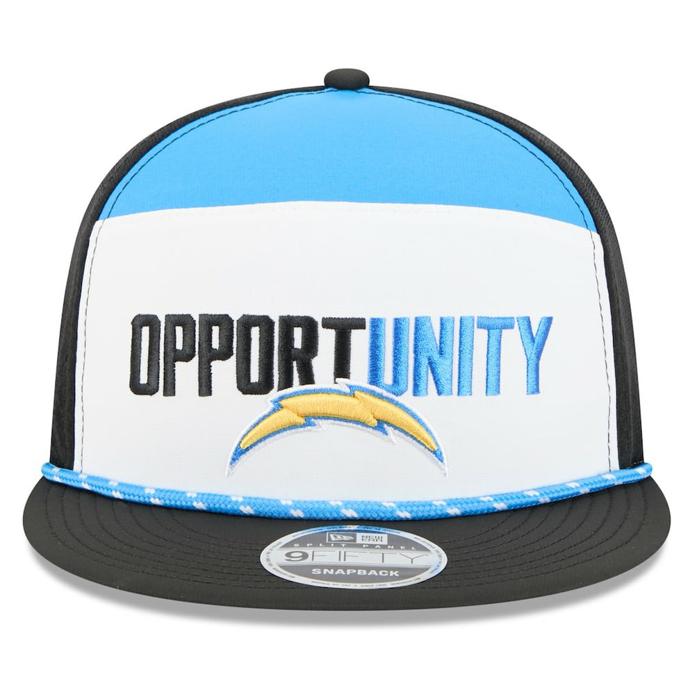 Los Angeles Chargers New Era 2025 Inspire Change Split Panel 9FIFTY Snapback Hat White/Black
