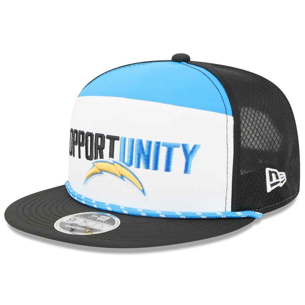 Los Angeles Chargers New Era 2025 Inspire Change Split Panel 9FIFTY Snapback Hat White/Black