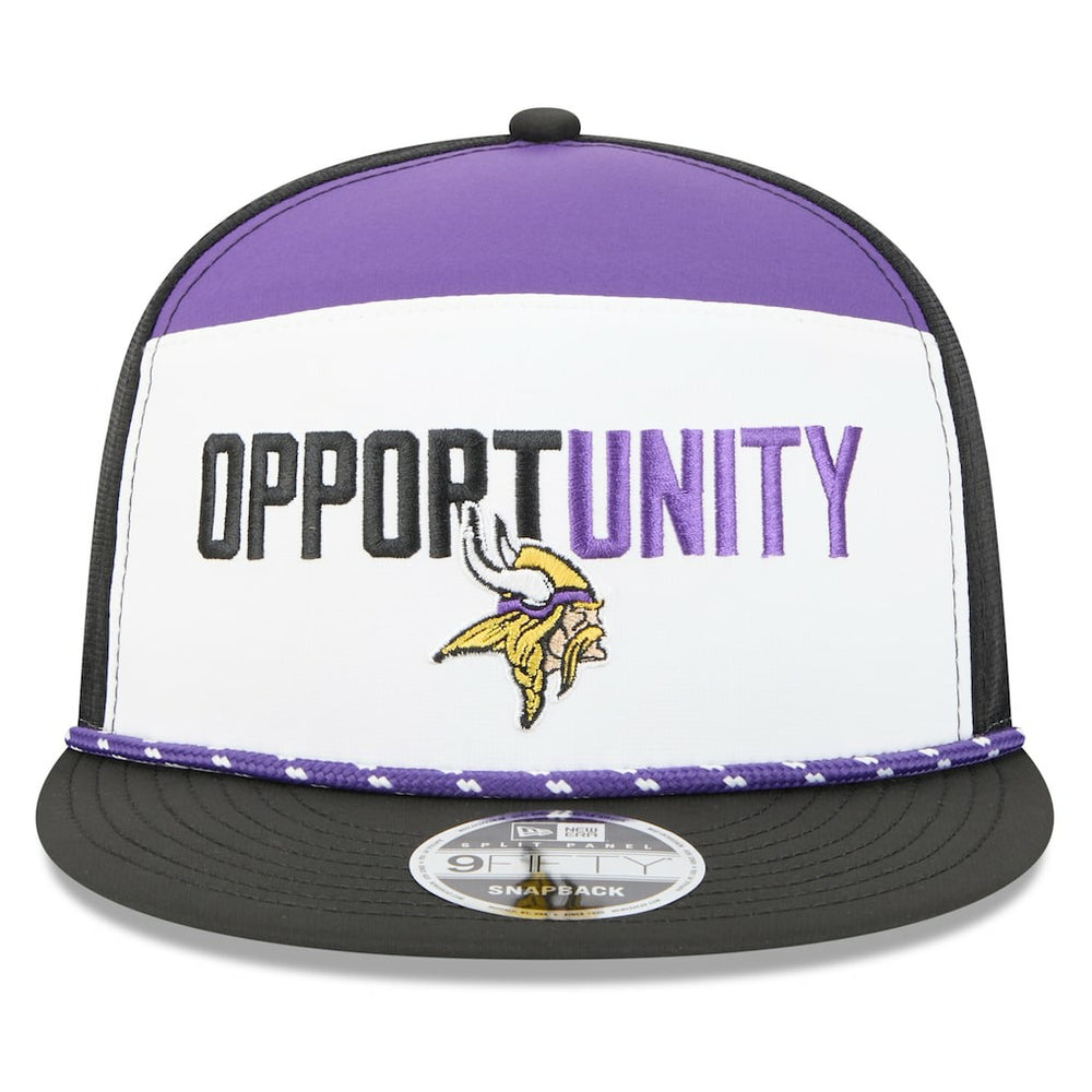 Minnesota Vikings New Era 2025 Inspire Change Split Panel 9FIFTY Snapback Hat White/Black