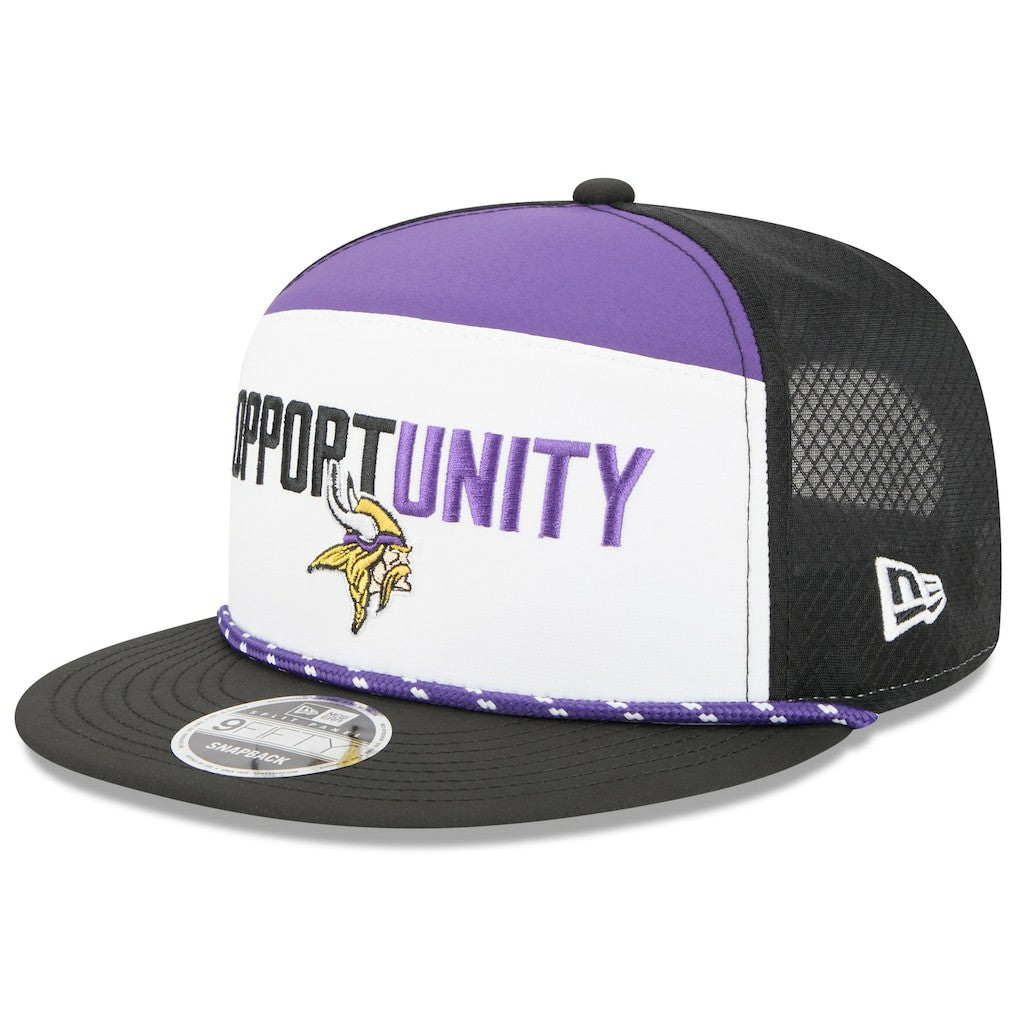 Minnesota Vikings New Era 2025 Inspire Change Split Panel 9FIFTY Snapback Hat White/Black