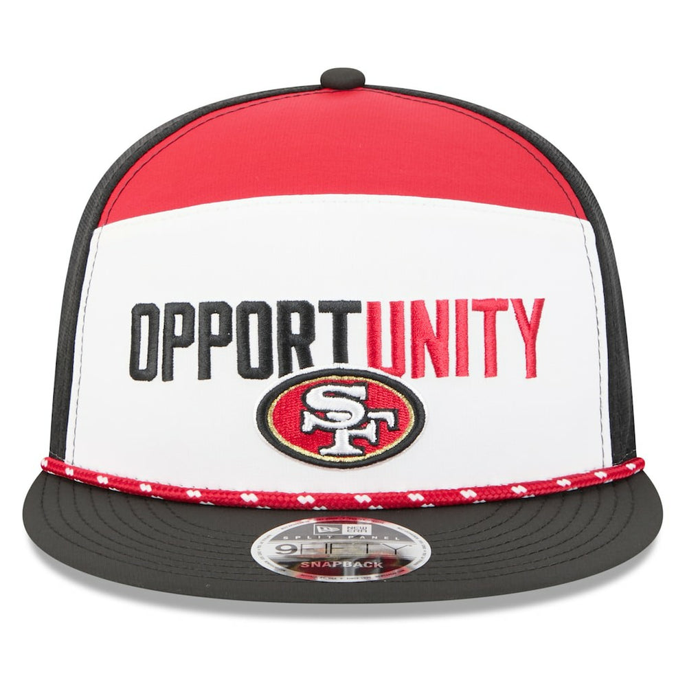 San Francisco 49ers New Era 2025 Inspire Change Split Panel 9FIFTY Snapback Hat White/Black