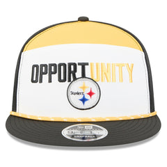 Pittsburgh Steelers New Era 2025 Inspire Change Split Panel 9FIFTY Snapback Hat White/Black