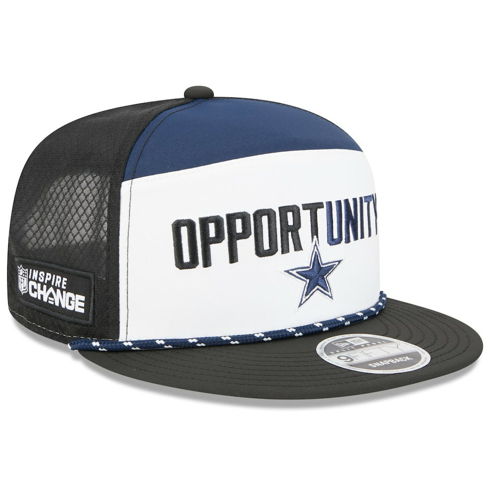 Dallas Cowboys New Era 2025 Inspire Change Split Panel 9FIFTY Snapback Hat White/Black
