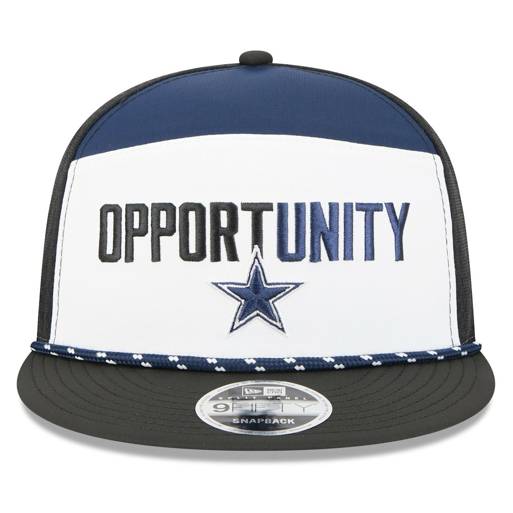Dallas Cowboys New Era 2025 Inspire Change Split Panel 9FIFTY Snapback Hat White/Black
