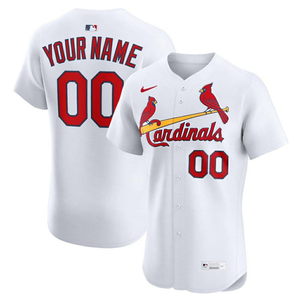 St. Louis Cardinals Nike Home Elite Custom Jersey - White Jerseys
