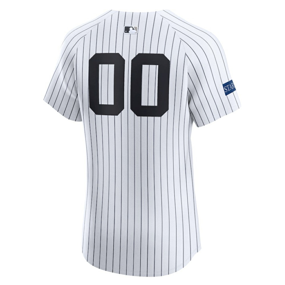New York Yankees Nike Home Elite Sponsor Patch Custom Jersey - White Jerseys