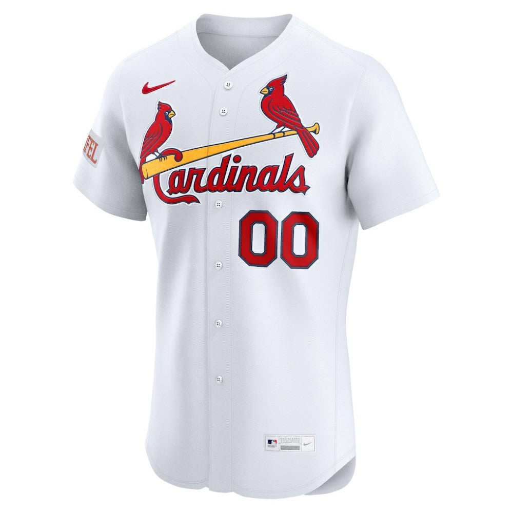St. Louis Cardinals Nike Home Elite Sponsor Patch Custom Jersey - White Jerseys