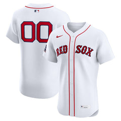 Boston Red Sox Nike Home Elite Sponsor Patch Custom Jersey - White Jerseys
