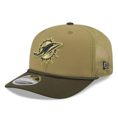 Miami Dolphins New Era 2025 Salute to Service 9SEVENTY Adjustable Hat Green