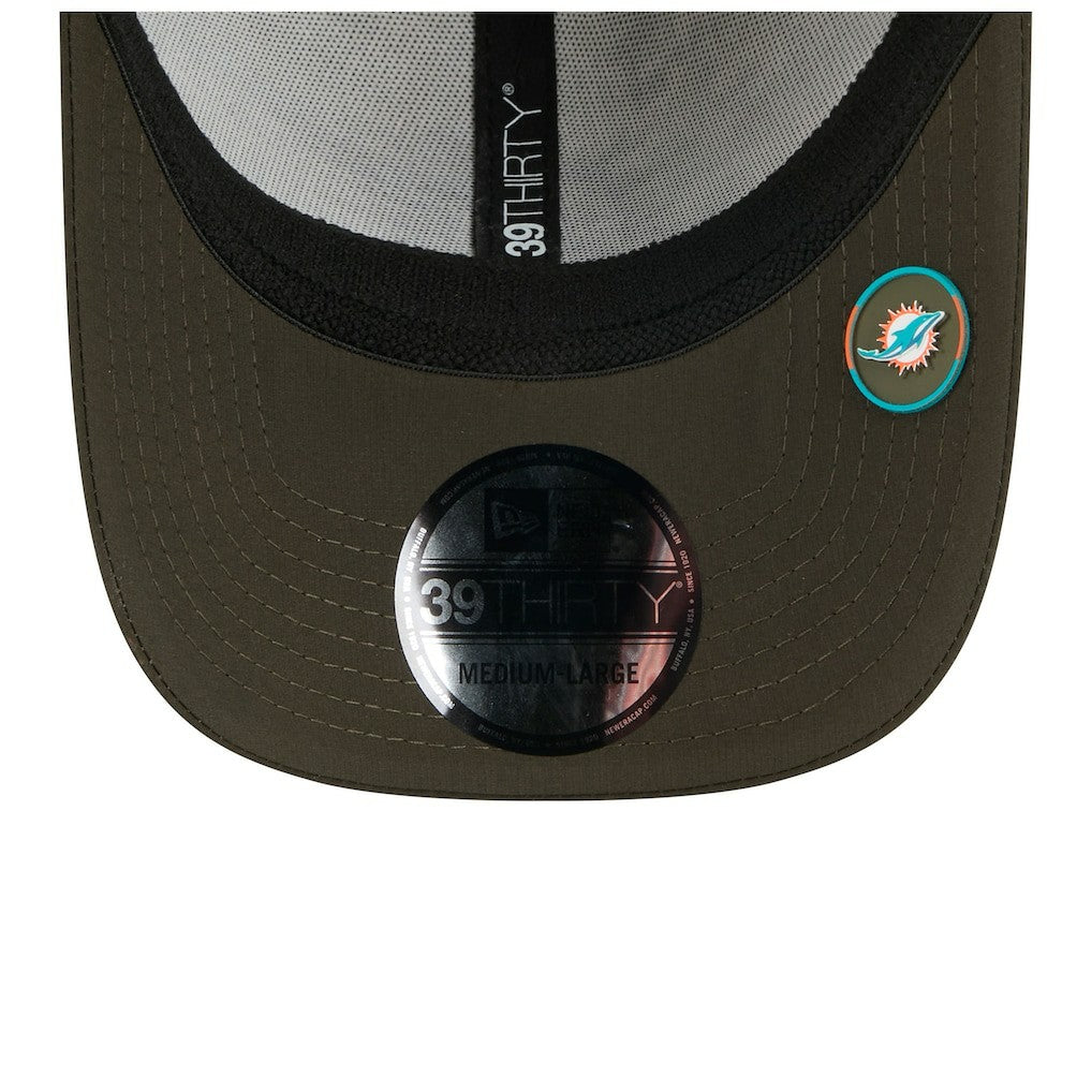 Miami Dolphins New Era 2025 Salute to Service 39THIRTY Flex Hat Camo