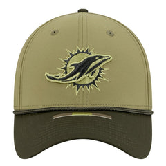 Miami Dolphins New Era 2025 Salute to Service 39THIRTY Flex Hat Green