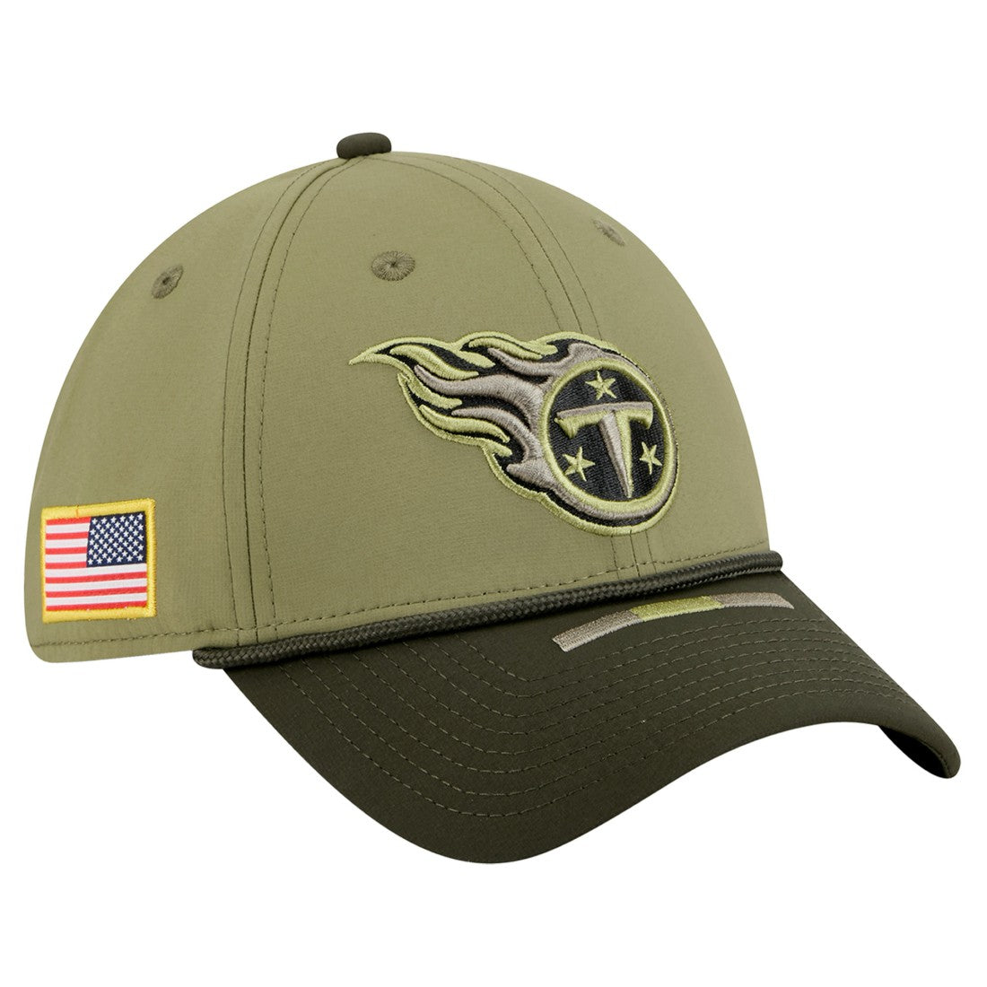 Tennessee Titans New Era 2025 Salute to Service 39THIRTY Flex Hat Green