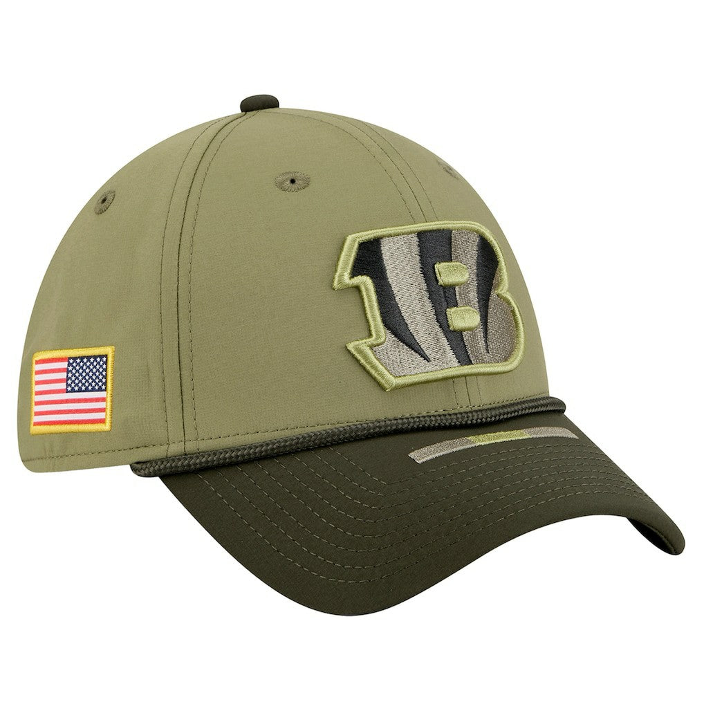 Cincinnati Bengals New Era 2025 Salute to Service 39THIRTY Flex Hat Green