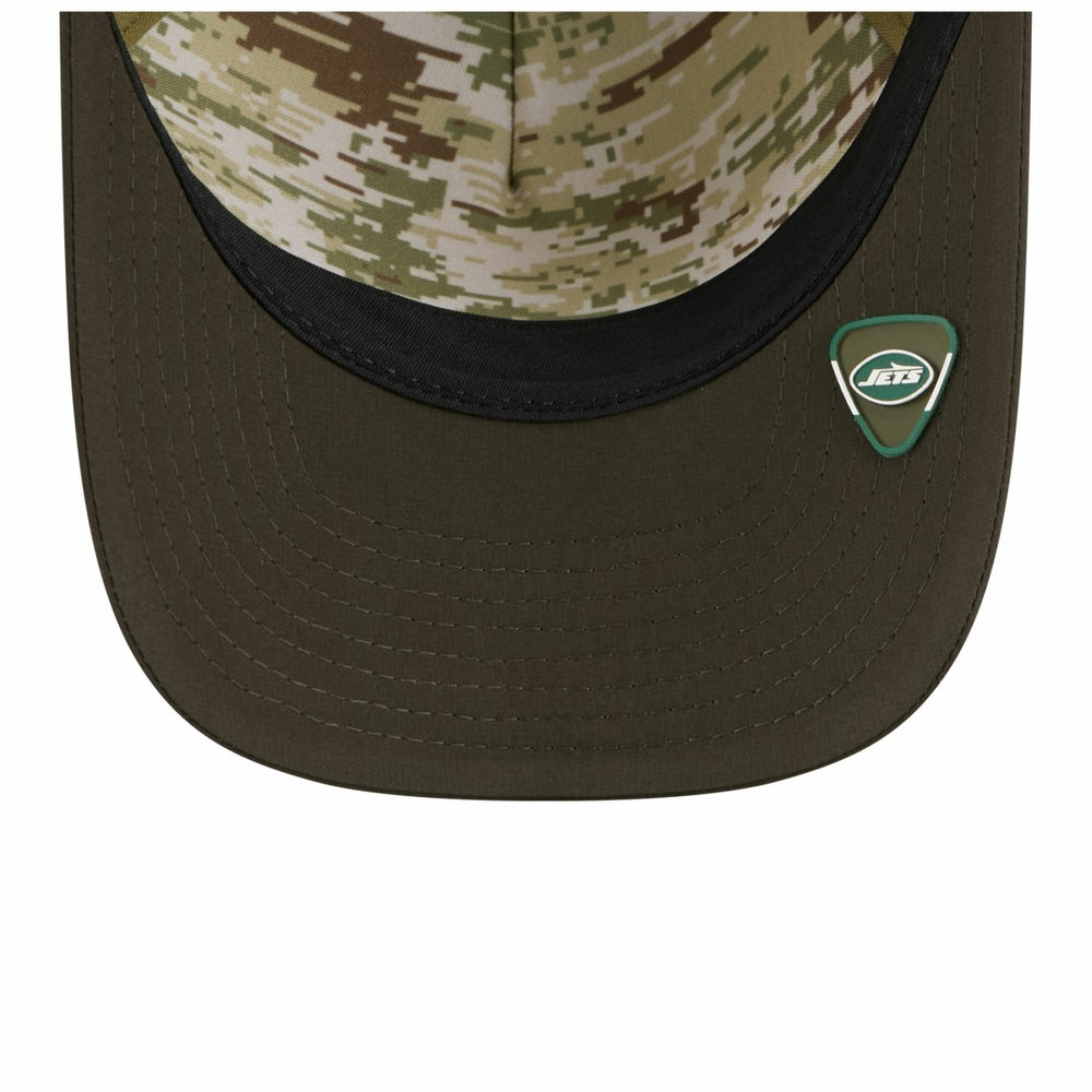 New York Jets New Era 2025 Salute to Service 9FORTY A-Frame M-Crown Adjustable Hat Green