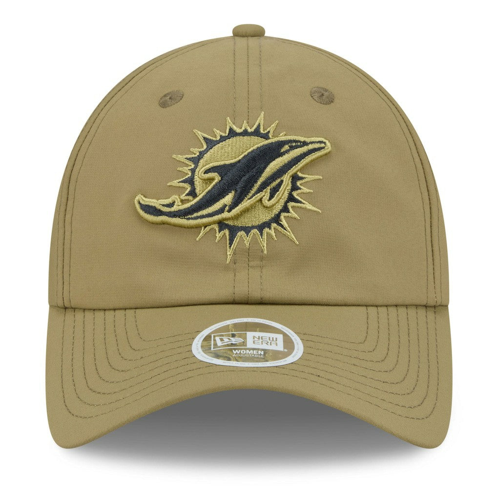 Miami Dolphins New Era Women's 2025 Salute to Service Pony Tail Adjustable Hat Green