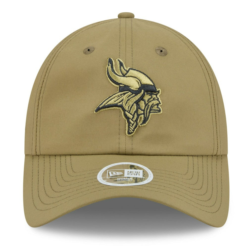 Minnesota Vikings New Era Women's 2025 Salute to Service Pony Tail Adjustable Hat Green