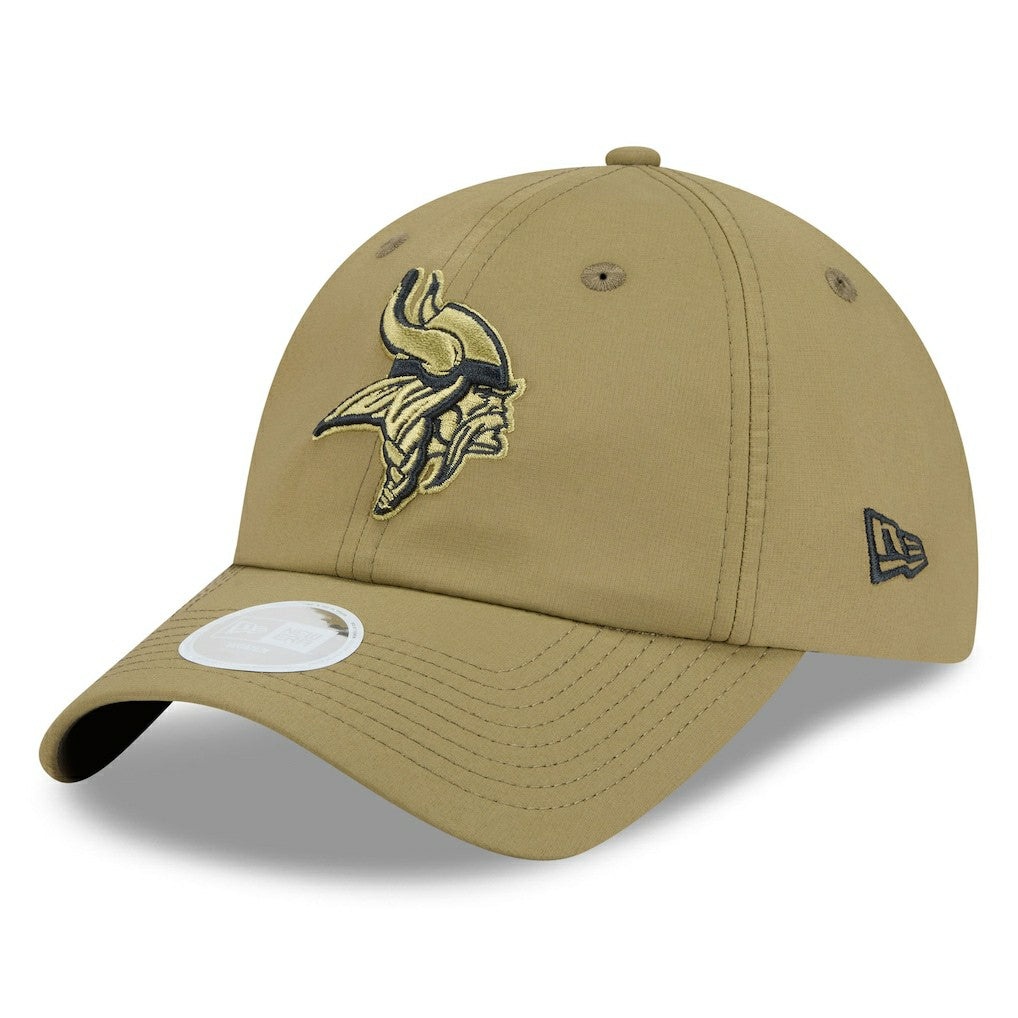 Minnesota Vikings New Era Women's 2025 Salute to Service Pony Tail Adjustable Hat Green