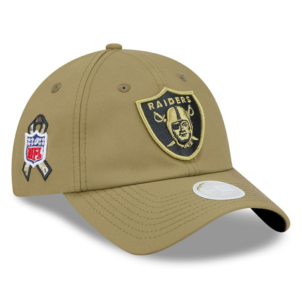 Las Vegas Raiders New Era Women's 2025 Salute to Service Pony Tail Adjustable Hat Green