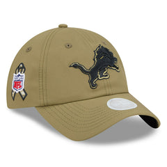 Detroit Lions New Era Women's 2025 Salute to Service Pony Tail Adjustable Hat Green