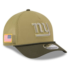 New York Giants New Era Youth 2025 Salute to Service 9FORTY A-Frame Adjustable Hat Green/Dark Green