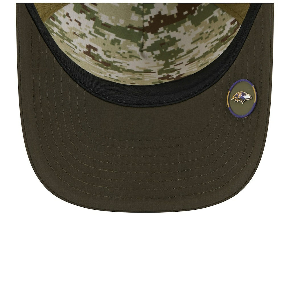 Baltimore Ravens New Era Youth 2025 Salute to Service 9FORTY A-Frame Adjustable Hat Green/Dark Green
