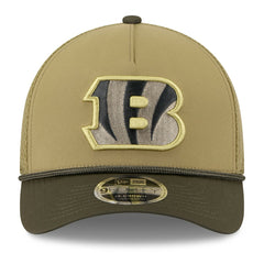 Cincinnati Bengals New Era Youth 2025 Salute to Service 9FORTY A-Frame Adjustable Hat Green/Dark Green