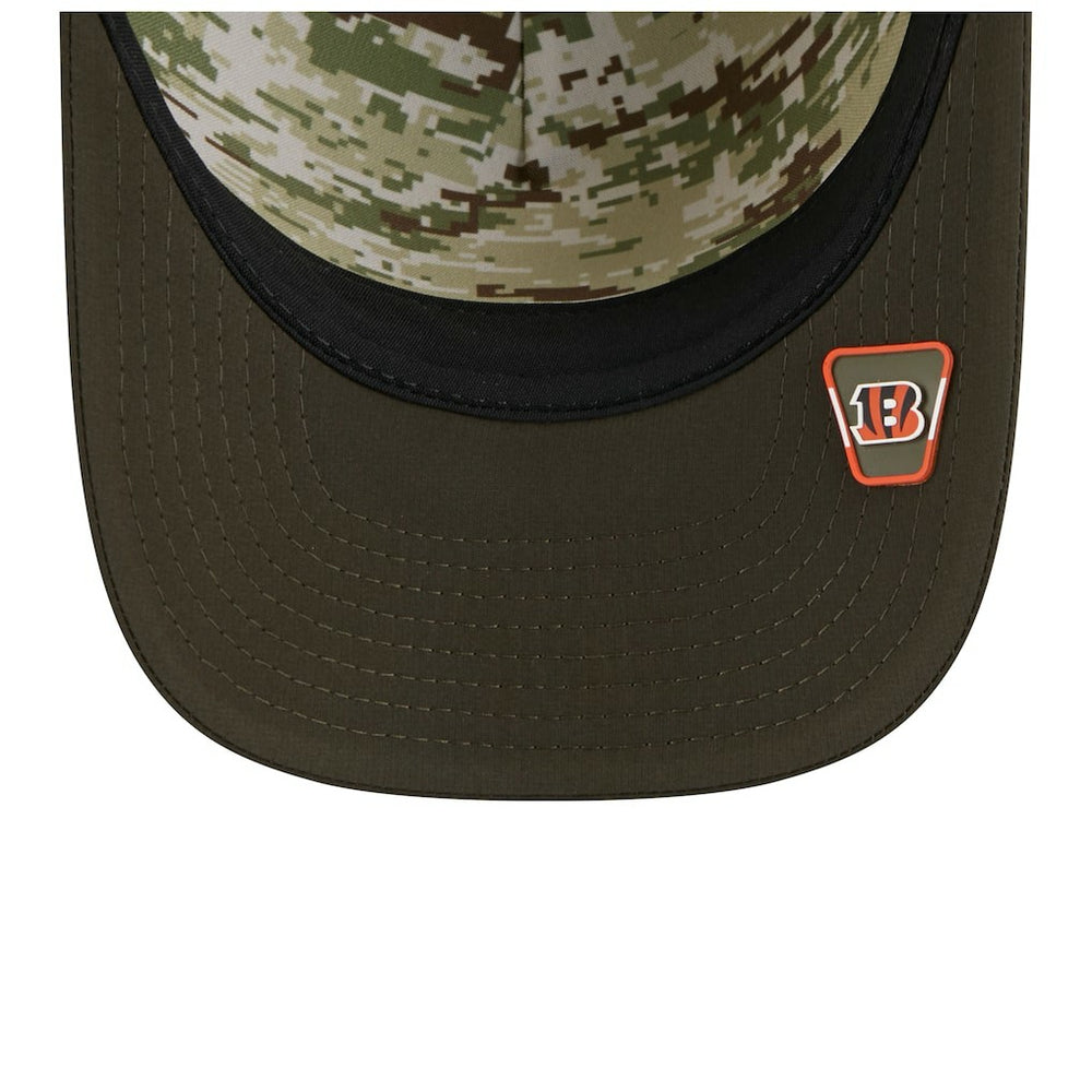 Cincinnati Bengals New Era Youth 2025 Salute to Service 9FORTY A-Frame Adjustable Hat Green/Dark Green