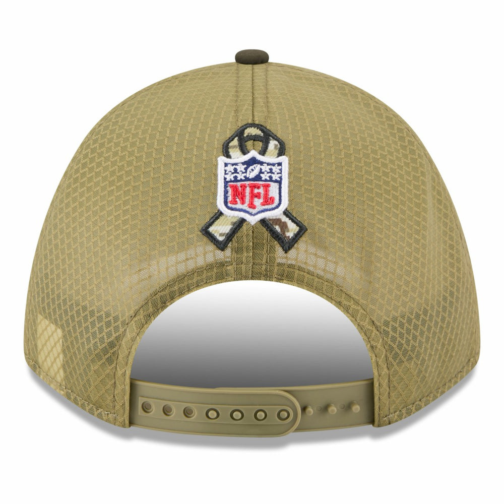 Houston Texans New Era Youth 2025 Salute to Service 9FORTY A-Frame Adjustable Hat Green/Dark Green