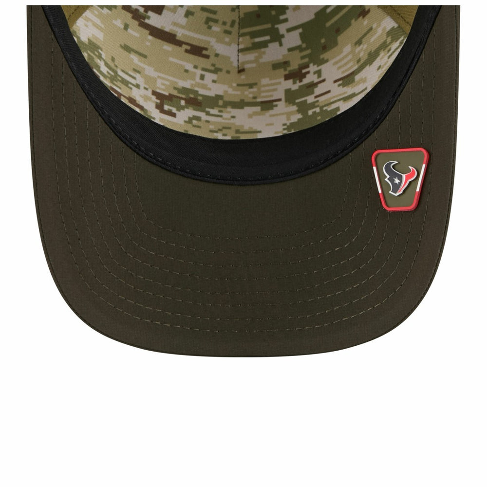 Houston Texans New Era Youth 2025 Salute to Service 9FORTY A-Frame Adjustable Hat Green/Dark Green