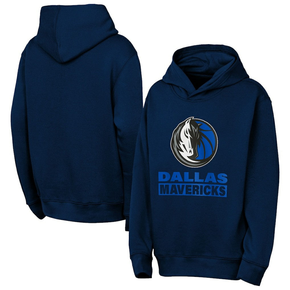 Dallas Mavericks Outerstuff Youth Back To The Basics Hoodie Navy