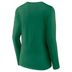 Philadelphia Eagles Women's Super Bowl LIX Champions Retro Logo Long Sleeve V-Neck T-Shirt Kelly Green